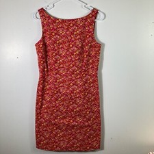 Womens Express Red Floral Sleeveless Stretch Body Con Dress 7/8