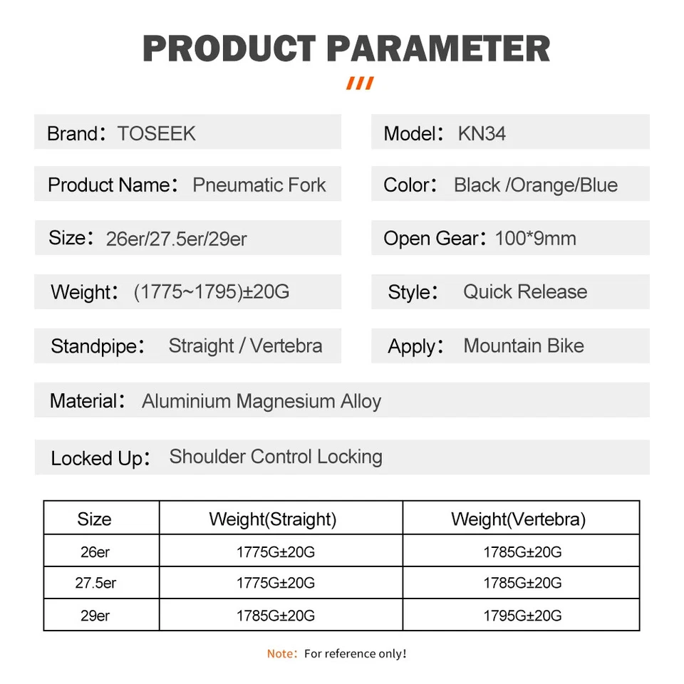 MTB Bicycle Fork 26/27.5/ 29 Inch Mountain Bike Front Suspension Air Fork - Image 3 of 4