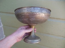 Vintage Sheffield Plate Compote Fruit Bowl Large Dutch Boy Girl Figural Scenes