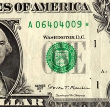 2017 A Star note Fancy Serial Number Regular Run