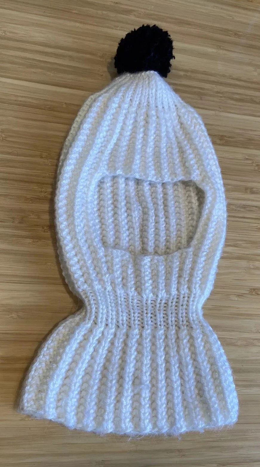 Hand knit balaclava with pom pom new - never worn