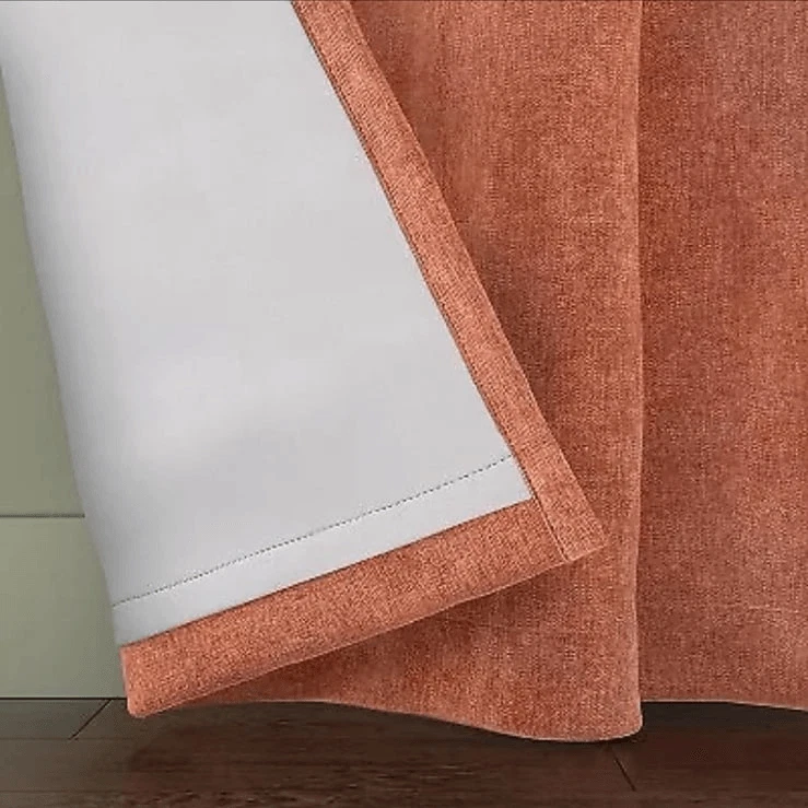 Panel de cortina Umbral Chenille Arcilla Marrón Foto 3 de 4