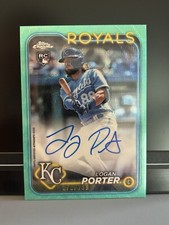 2024 Topps Chrome Logan Porter Aqua Wave Refractor Rookie Auto RC /199