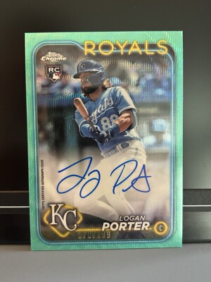 2024 Topps Chrome Logan Porter Aqua Wave Refractor Rookie Auto RC