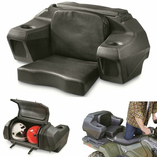 ATV Lounger Seat Black Heavy Duty Comfortable Rear Helmet Storage Cup
