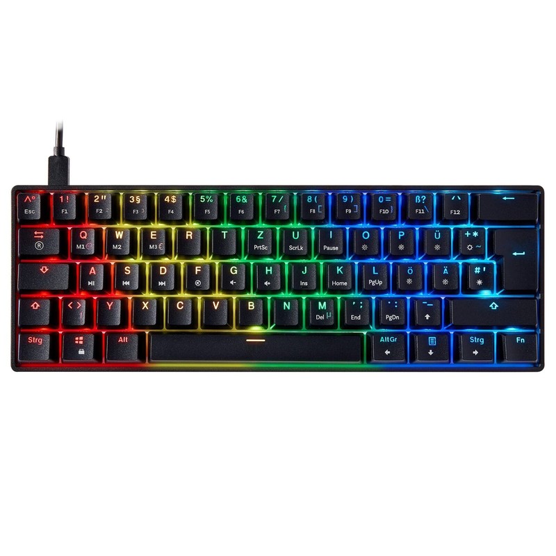 Mizar MZ60 LUNA Mechanical Gaming Keyboard, Gateron Optical Red Switches, Black