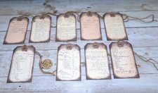 9-Vintage Inspired-Ephemera-French Ledger-Junk Journal-Linen Cardstock-Hang-Tags