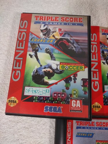 Triple Score 3 giochi in 1 (Sega Genesis, 1993) COMPLETO CIB come nuovo funziona 100% - Foto 2 di 10