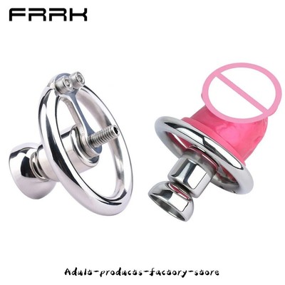 New Stainless Steel Male Chastity Device Inverted Cage for Men Metal Lock Belt