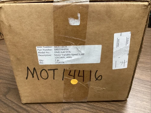 MOTOR; VARIABLE SPEED, 1/2 HP,120V/240V, 60 HZ, 1250/VAR RPM. MOT14416