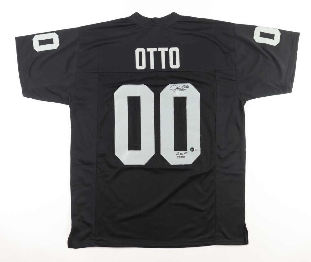 Jim Otto Autographed Signed Oakland Raiders Football Jersey Inscribed "HOF 1980" (Beckett) 