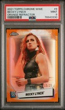 2021 Topps Chrome WWE Becky Lynch #8 PSA 9 Orange Refractor 15/25 RAW