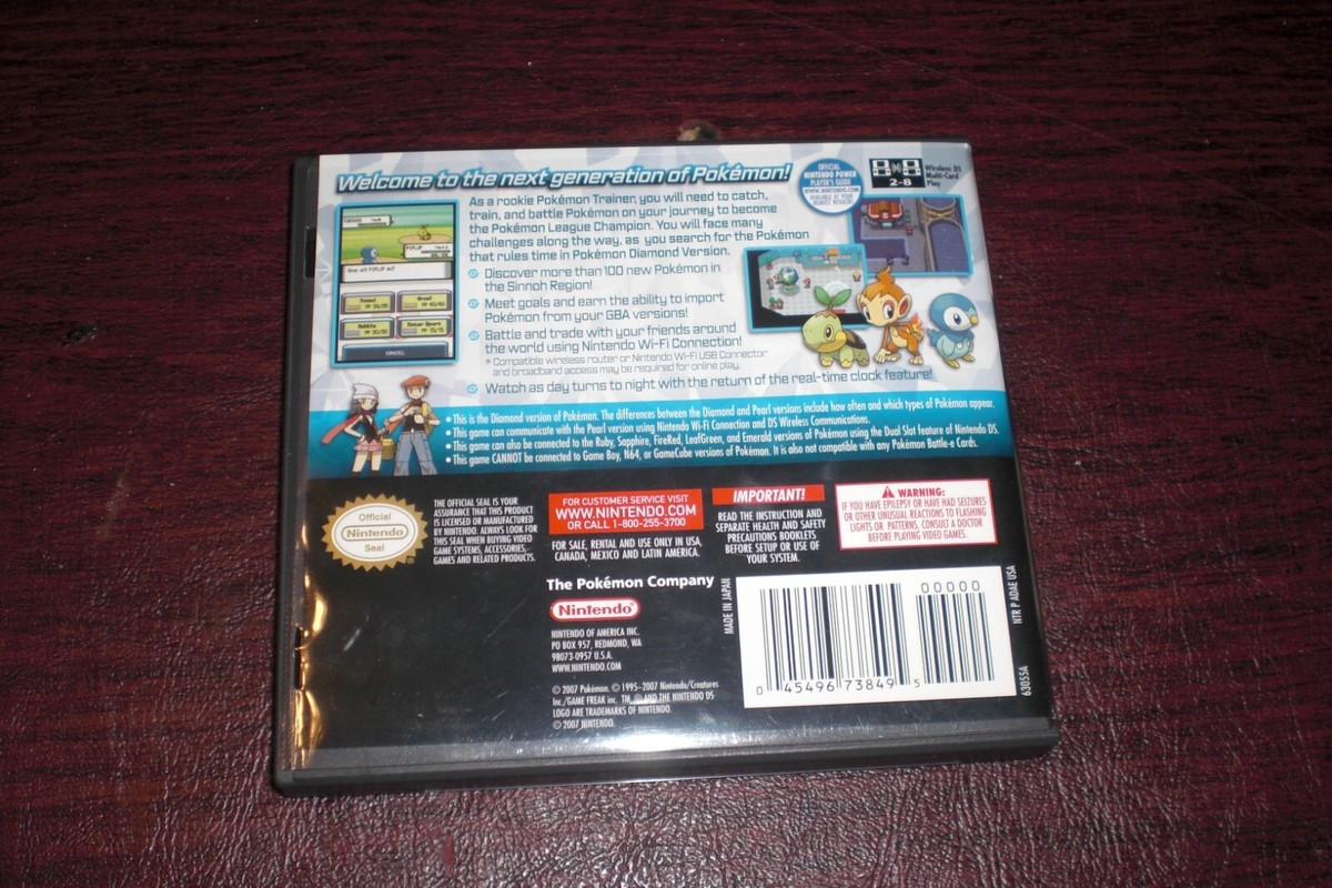 AUTHENTIC Pokemon Diamond Version Game 4 Nintendo DS 3DS XL AUTHENTIC Pokemon Diamond Version Game 4 Nintendo DS 3DS XL