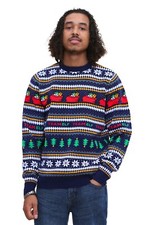 Mens Ex UK Store Christmas Knitted Novelty Jumper Xmas Pullover Sweater