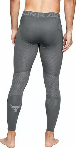 under armour men's project rock seamless leggings pitch gray steel small