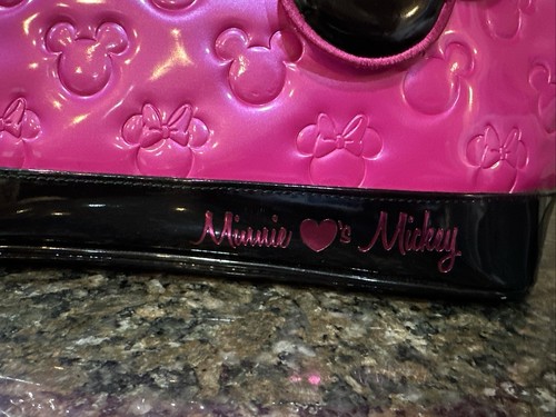 DISNEY PARKS LOUNGEFLY SATCHEL Bag PINK / BLACK NWT MINNIE LOVES MICKEY WALLET - Picture 18 of 24