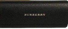 Authentic Burberry Black Leather Glasses Sunglasses Hard Shell Case Magnet Close