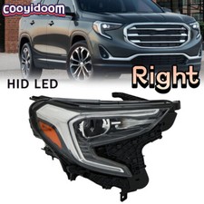 RH Headlights For 2018-2021 GMC Terrain Headlamps Clear Xenon HID Chrome