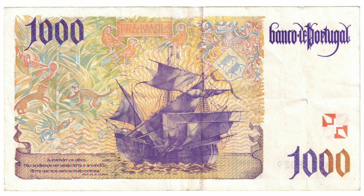 ◆ポルトガル 旧エスクード紙幣 1000 escudos◆ Portugal 1996 1000 Escudos | eBay