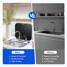 RV Hand Wash Basin Kitchen Sink Stainless Steel with Lid Caravan Camper Boat NEW