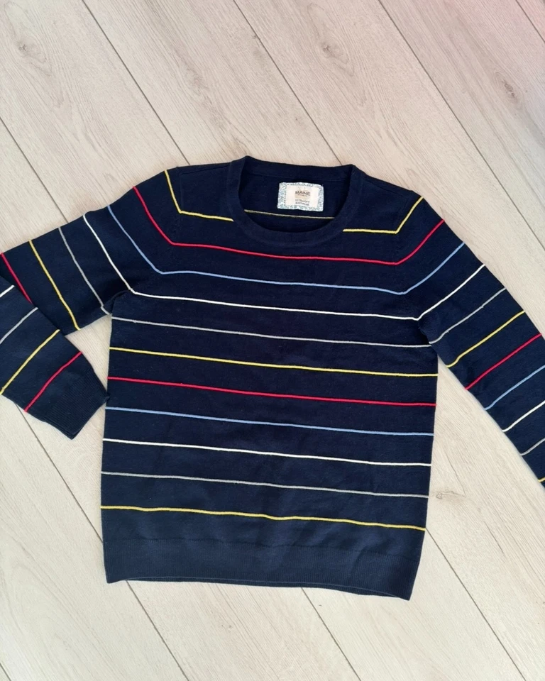 Women's Maine New England Sweater Jumper Navy Striped Sweater Size 12  - Image 2 of 4