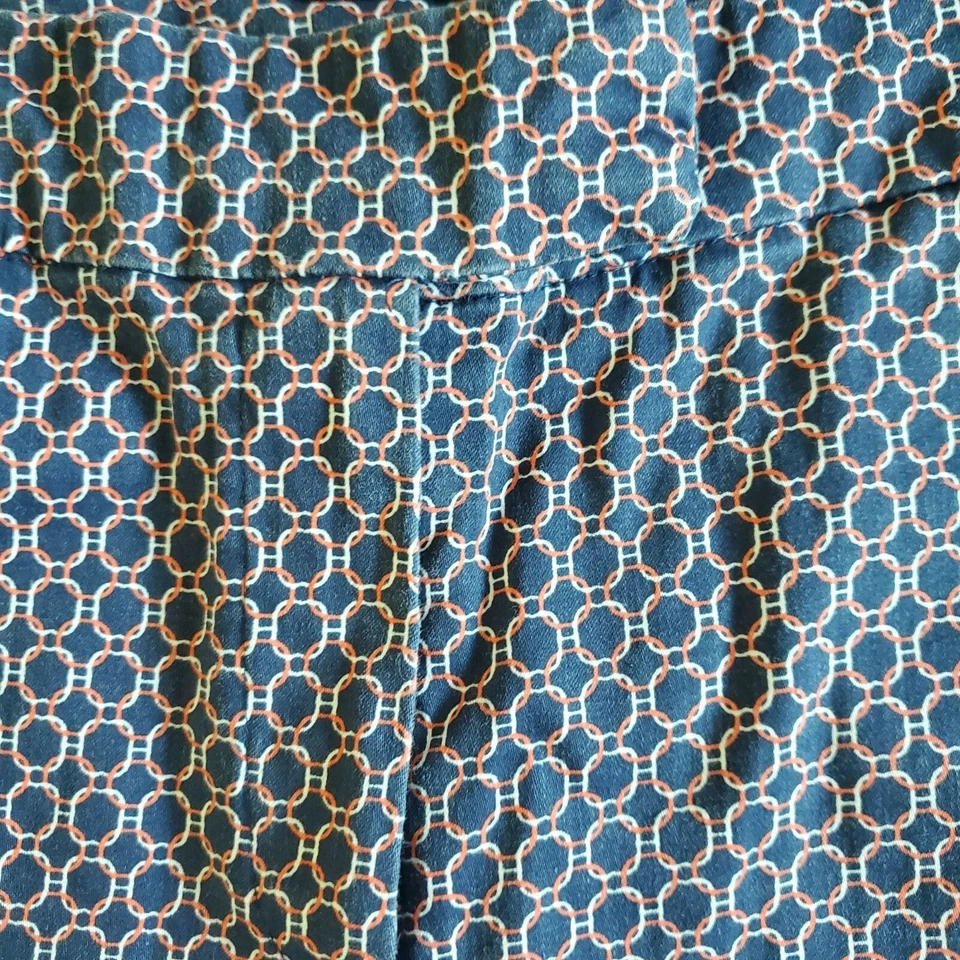 Pantalones Cortos Willi Smith Mujer Talla 10 Azul Marino Estampado Coral Bermudas Algodón Elástico Foto 3 de 4