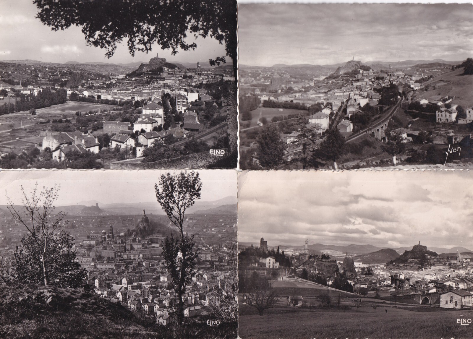 Lot de 4 cartes postales postcards 10x15cm LE PUY en VELAY NOIR ET ...