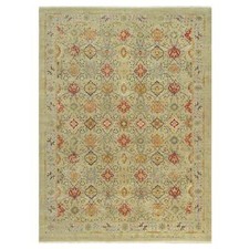 10'3"x13'10" Camel Wool and Silk Sunset Rosettes Hand Knotted Orienta Rug R90535