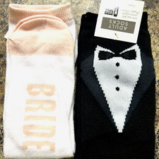 set of Bride and Groom Wedding socks
