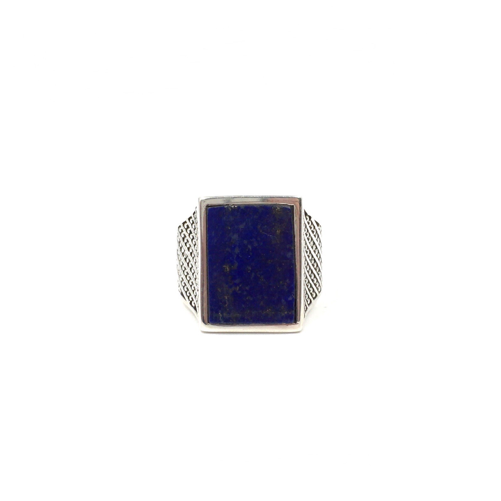 925 Silver Solid Signet Ring Lapis Lazuli Ring Mo… - image 2