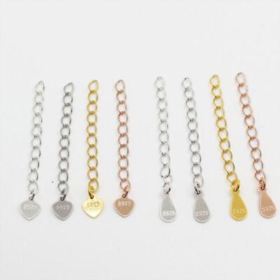 5cm/2'' Rose Gold S925 Sterling silver Extension Chain Bracelet Necklace Extender