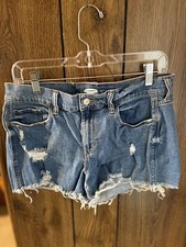 Old Navy Jean Shorts Fray Hem Distressed Boyfriend Size 8
