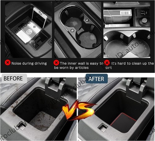 Ftis 2022-24 Mitsubishi Outlander Rubber Non-Slip Gate Slot Cup Mats Accessories - Foto 4 di 19
