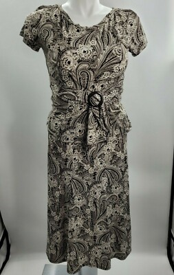 Women's Floral Print Spandex Two-Piece Skirt and Top Set Size 10