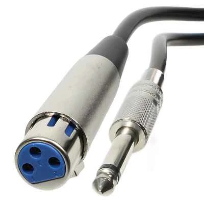 MARKENLOS XLR Mikrofon kabel 3 polig Kupplung zu Klinke stecker 6,3mm Audio Mono 5m