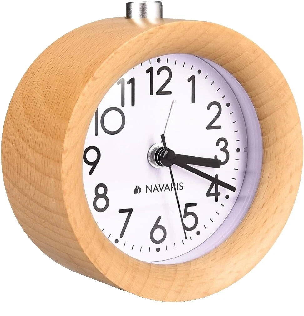 Reloj despertador Diseño Retro/Vintage de Madera y Radio Reloj