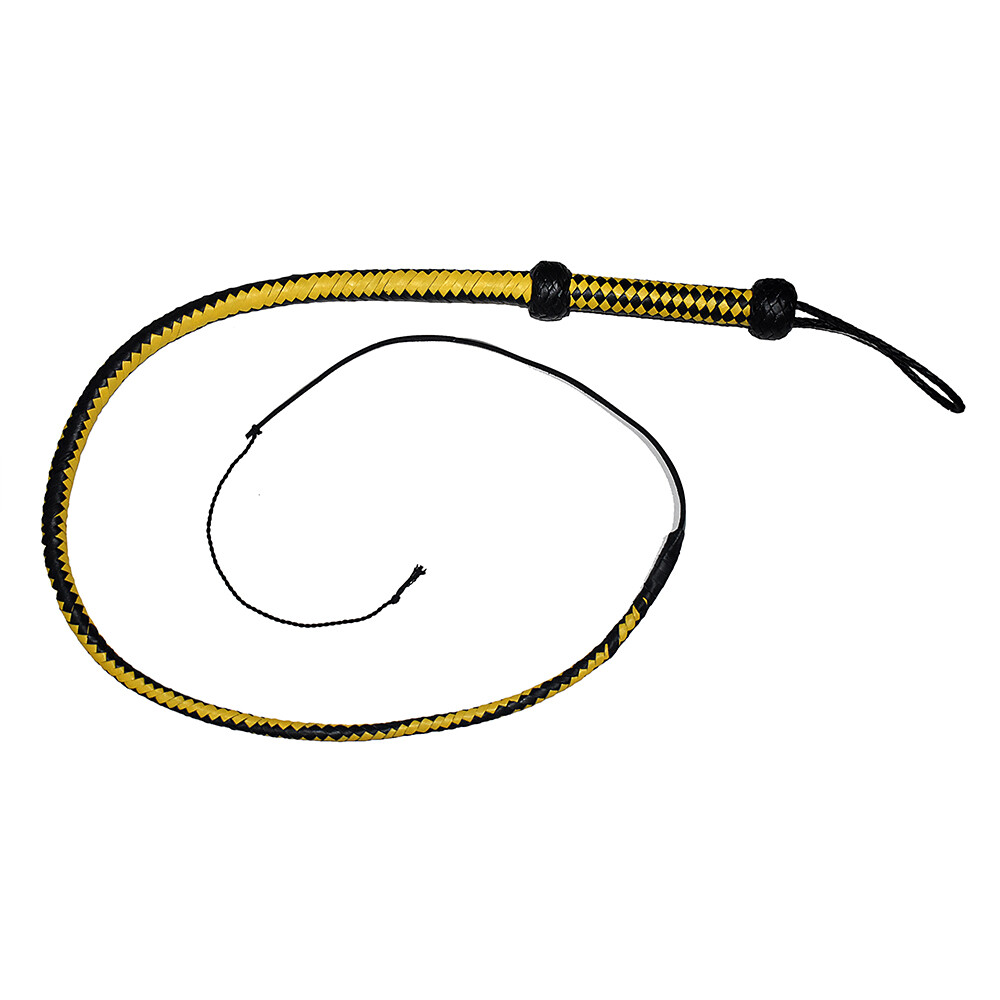 DJANGO-ENTERPRISES 12-Plait Cowhide Bullwhip – Professional Grade, Blue & Black (4 To 12 Feet)