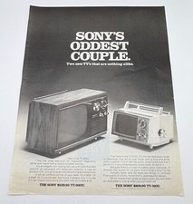 Sony Portable TV Vintage Print Ad 1970s Solid State Electronics TV-510U TV-930U