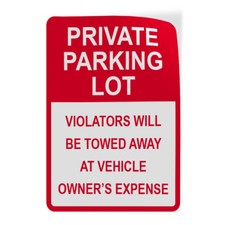 Vertical Vinyl Sticker Sign Private Parking Violator Towed Away Owner'S Expense