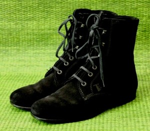 womens black suede lace up boots
