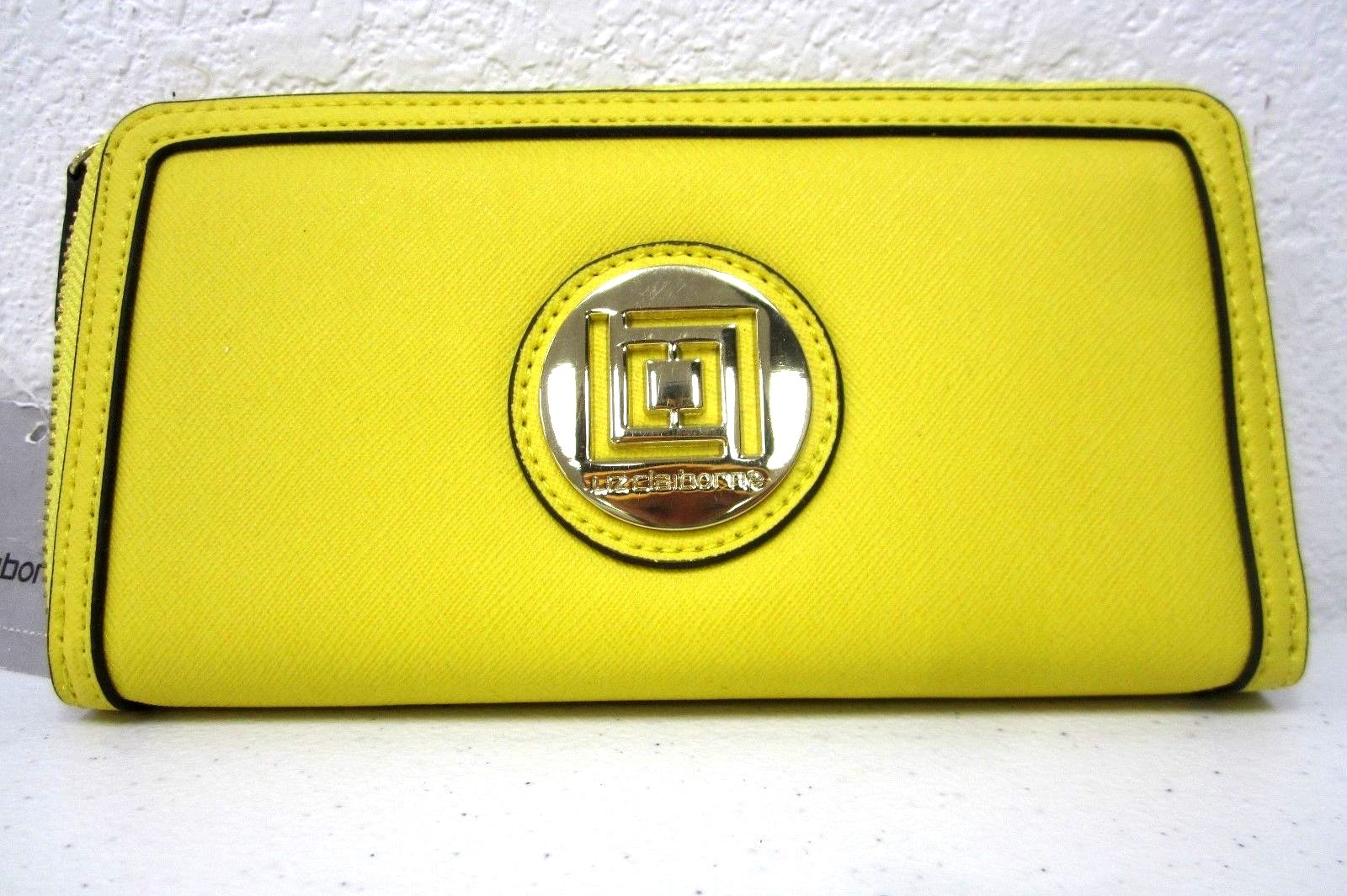 *NWT* Liz Claiborne Medallion Zip Around Yellow Women’s Wallet 8"L x 4