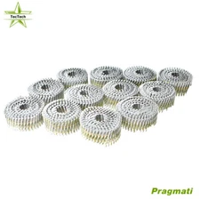 3600Pieces 2-1/4" 15 Degree Collated Wire Coil Full Round Head Siding Nails NEW