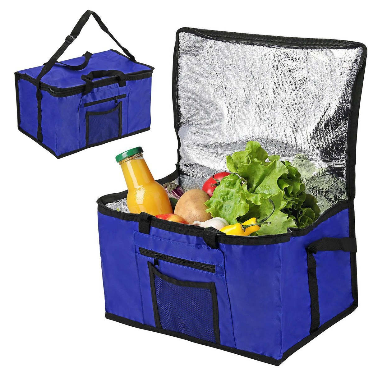 Extra Large Cooling Cooler Cool Bag Box Picnic Camping Food Ice Drink Blue  26l