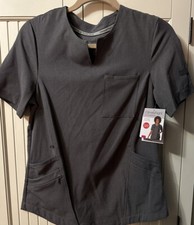NWT Cuddl Dud Climate Right Scrub Top Color Gray Size XS