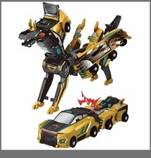 Gkiozu Transforming Dinosaur Toys, 2 in 1 Magnetic Cars 1 set, Golden Dragon