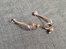 alte große Marken-Designer-Ohrringe - Quinn, 925er Silber, Vintage, Retro, edel