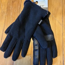 Women's Black Isotoner SmartDRI SmarTouch Fleece Lined BLACK Gloves One Size