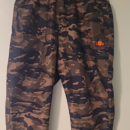 Ellesse, Ellesse Camo Jogger Pants Brown/Black Men's Elastic Waist Pockets 30x29