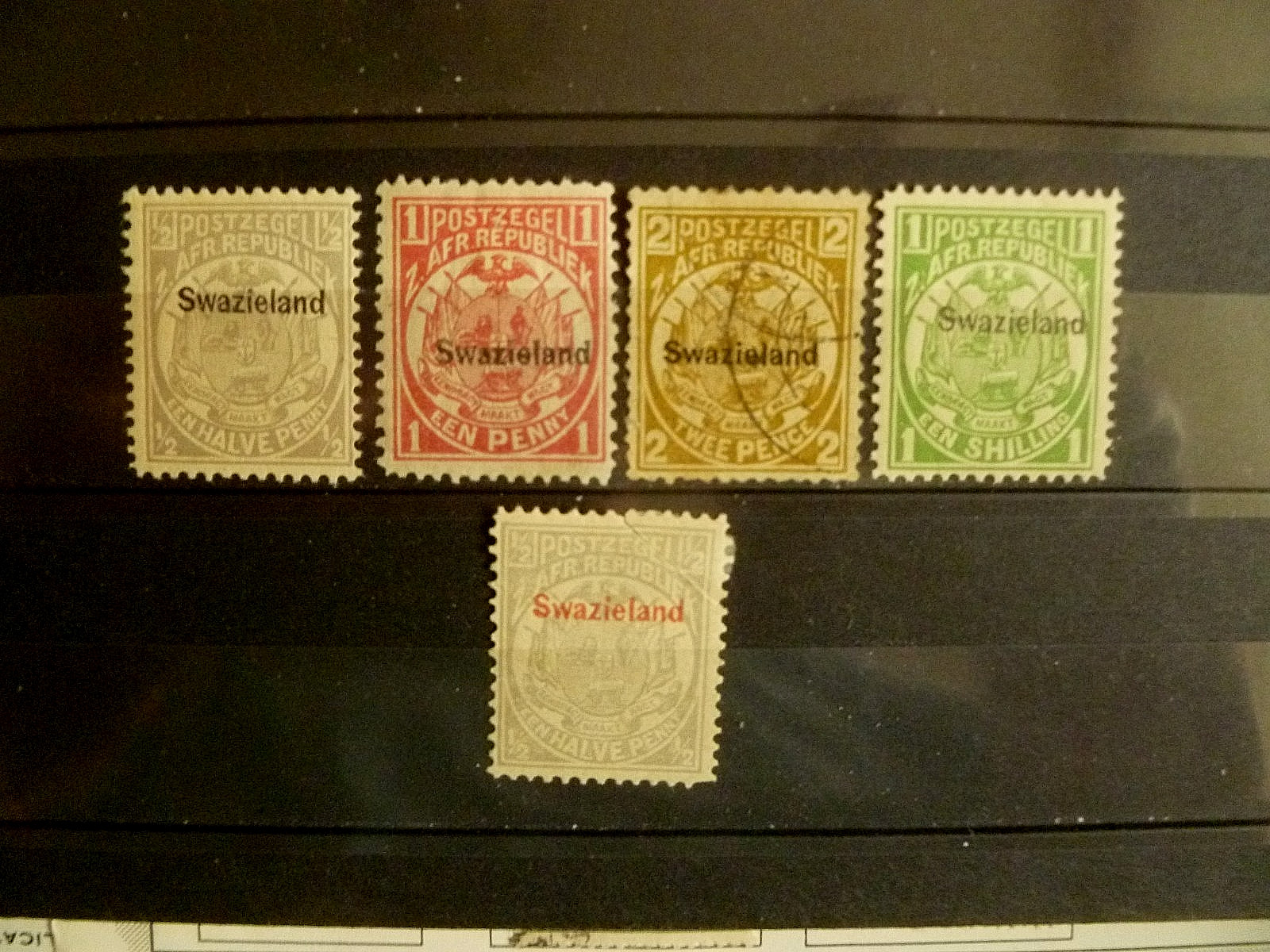 British Swaziland very started set of 5, 1889-92, SCV is over $60.00, see below.
