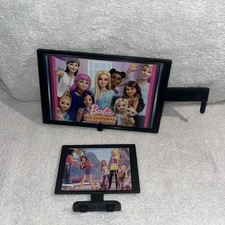 Barbie 2018 Dream House WALL MOUNT FLAT SCREEN TV Replacement Plus Smaller Tv